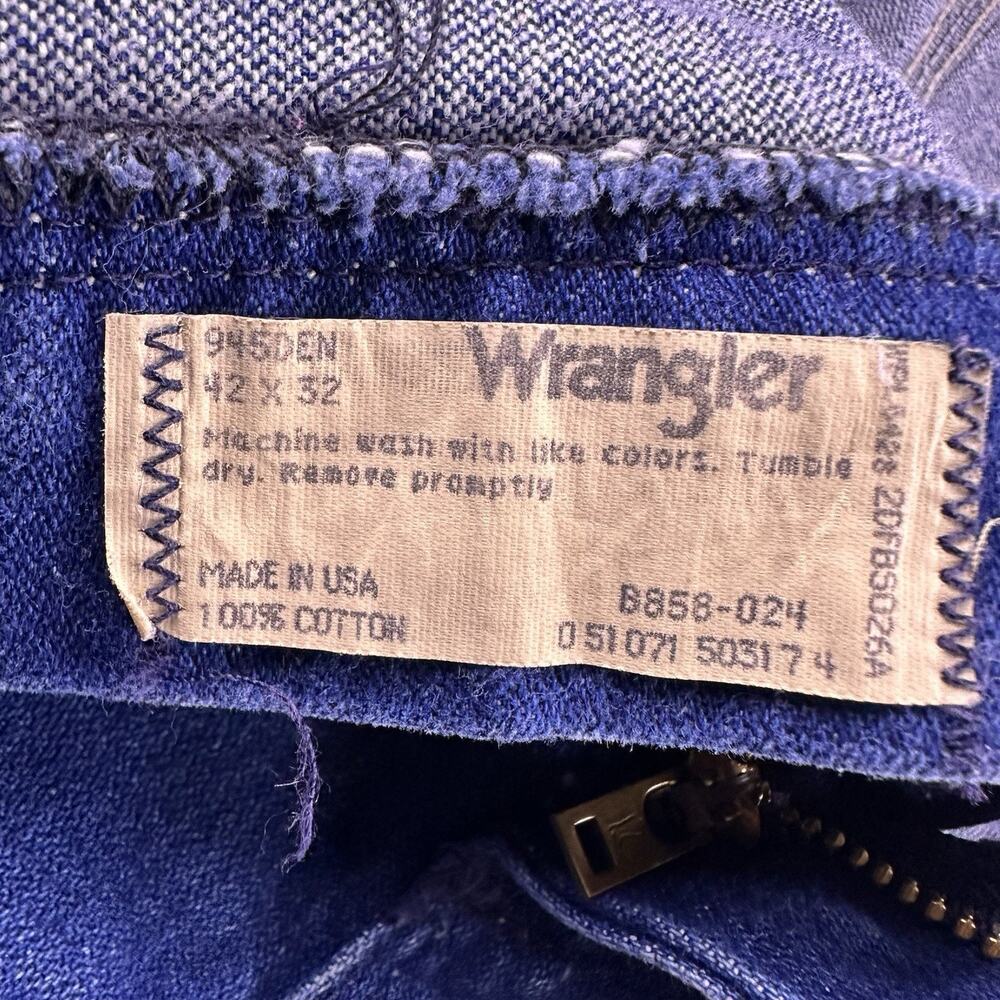 Vintage‎ Wrangler Jeans Men’s 42x32 Made In USA 100% Cotton Western Cowboy Work - Picture 12 of 16